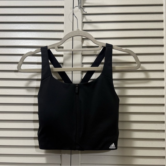 Adidas Ultimate Zip Front High Support Sports Bra Women Size 34 DD Black FJ7283 - Picture 3 of 6